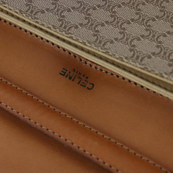 CELINE C Macadam Canvas Shoulder Bag PVC Beige Gold Auth 106870 - Picture 16 of 16